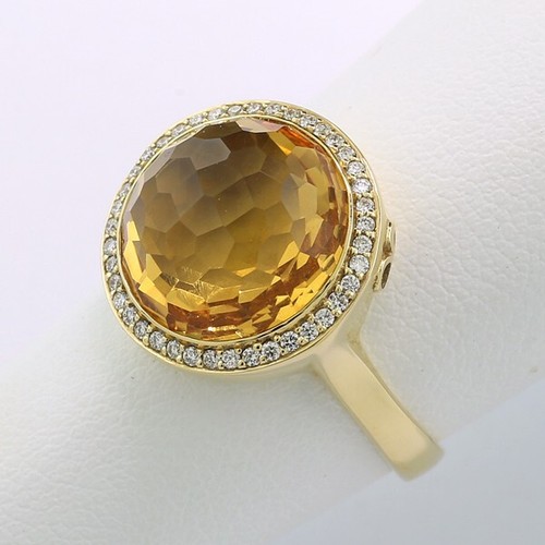 Citrinring mit brillanten - citrinring, in