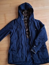 Dunkelblauer Parka mit Fellfutter Gr. 46