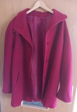 Damenwollmantel Gr. 50 bordeaux/rot Knöpfe 2 Taschen gefüttert