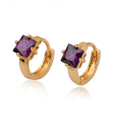 Ohrringe/Creolen Mindy, Metall-Legierung, 10 Kt. Gold plattiert, Zirkonia