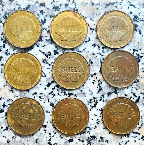 Shell jetons marken - 9x, jetons/marken