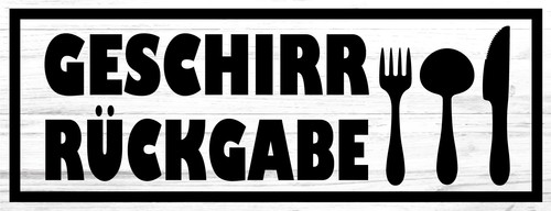 Blechschild 10x27 geschirr - blechschild,