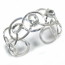 Schöner handgefertigter weißer Topas Edelstein 925 Sterlingsilber Schmuck Arm...