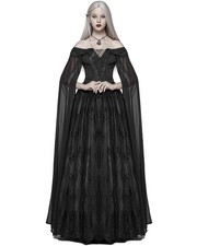 Punk Rave Gothic Brautkleid lang schwarz Spitze Hexe Steampunk Victorian Abschlussball