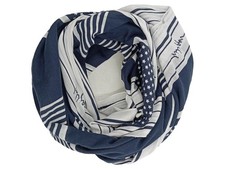 Tommy Hilfiger Damen Schal Blau Gestreift Baumwolle 110x155cm