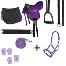 Set für Holzpferde Sattel mit Halfter Set Bandagen bis 145cm Umfang