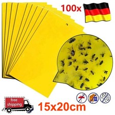 100pcs Gelbtafeln Gelbfalle Gelbsticker Insektenschutz Fliegenschutz Mückenfalle