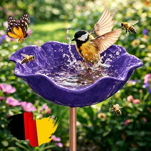 Vogeltränke blume aus metall - blume,