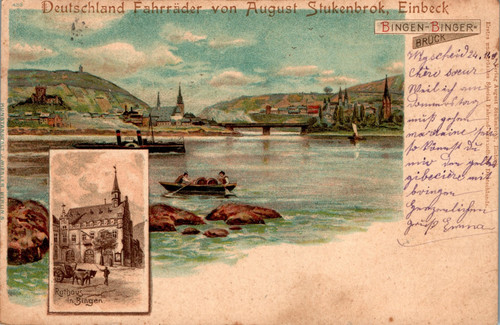 Litho gruss aus bingen werbung - litho,