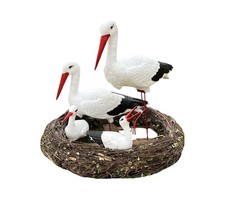 Storchennest 4x Storch Figur