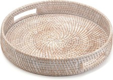 Rundes Rattan Serviertablett