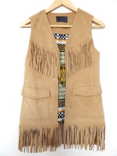 NEU!! IQ BERLIN Lederimitat Westen Jacke Gr. XS / 34 braun