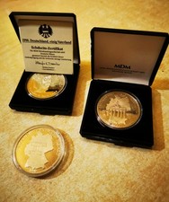 3x Medaillen - Deutschland Einig Vaterland  - PP in Kapsel, 1x Zert., Versch