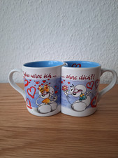 Diddl Tassen Partnertasse Kaffeetasse "Was wäre ich ohne dich" vintage Sammler