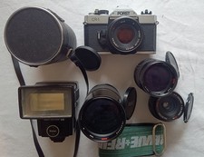 Vintage Spiegelreflexkamera Porst CR1 mit Objektiv-Konvolut