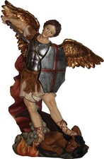 Heiligenfigur Heiliger Michael 28 cm Polyresin Deko Statue
