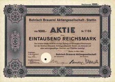 Bohrisch Brauerei AG 1939 Stettin Szczecin Pommern Köslin Stargard Cammin 1000 M