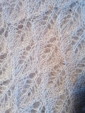 Edle Handarbeit, capuccino, Lace Schal hochwertigem Kid Mohair+Seide, Perlen