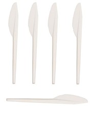 Plastik Messer Wiederverwendbar Geschirr Kunststoff weiß Party Besteck