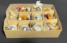 12 alte Weihnachtskugeln mundgeblasen Lauscha Halbkugel Glocke Pilz