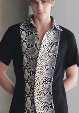 Phix  Gay Hemd Gr S Leopard Transparent Slim Fit  Clubwear Fashion guy  Unisex