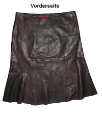 knielanger - HALLHUBER - LEDERROCK  Rock in dkl.- braun aus Nappaleder ca. 38-40