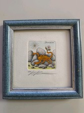 Volker Kühn Original Radierung, Signiert, Sternzeichen Skorpion