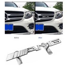Mercedes Benz Metall Silber AMG Logo Auto Abzeichen Kühlergrill Haube Dekoration