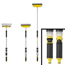 Teleskop-Waschbürste 92–150 cm – Bürste mit Wischer & Seifenspender für Auto & L