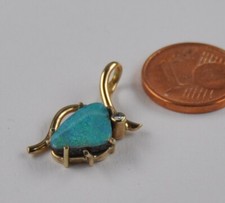 Boulder Opal Edelopal Diamant Brillant Anhänger 585 Gold Neu wertig Handarbeit