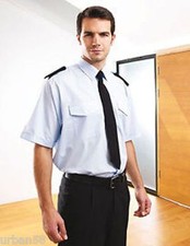 Diensthemd Pilotenhemd Feuerwehr Uniform Hemd weiß hellblau kurzarm halbarm NEU