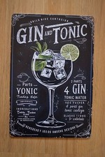 GIN TONIC COCTAIL Blechschild - Retro - Vintage - Werbeschild - Deko