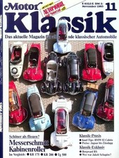 3) Motor Klassik 11/1985 - Borgward RS Entwicklungsg - Tips für BMW 1600 Cabrio