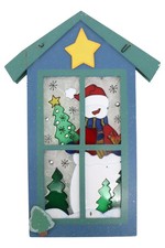 360 Weihnachtsdekoration Holz Metall Schneemann Mehrfarbig Klassisch Nostalgisch