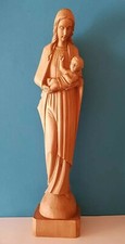 Religiöse Volkskunst Holzschnitzerei Madonna Mit Kind Lindenholz?