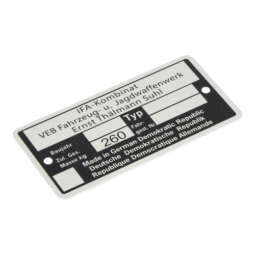 Typenschild für simson bis - typenschild,