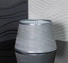 Lampenschirm silber grau 20cm Lampe Leuchte E14 Schirm Tischlampe Ersatzschirm 