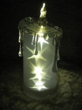 LED Kerze ACRYL STARS mit Sternen Höhe 18cm ø 7cm Formano mTimer TOP NP 17,90€