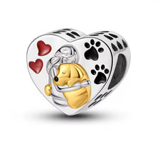 Charms Anhänger Silber 925 für Armband Herz Familie Mutter Tochter Liebe Hund