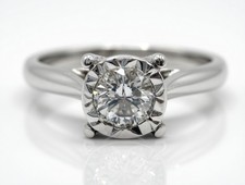 Solitärring 9 kt Weißgold