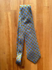 Chanel Paris Krawatte blau hellblau gold Seide made in Italy