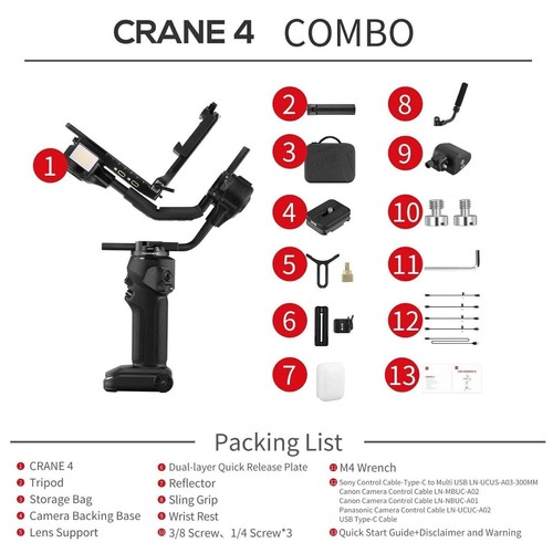 Zhiyun crane combo achsen - 4, 3-achsen
