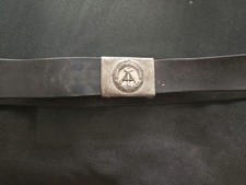 DDR Gürtel mit Schnalle Leder Lederriemen  Schwarz 1m lang 