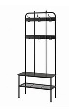 Garderobenständer+Bank/Schuhaufbew., schwarz,