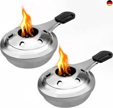 2 Stück Alkoholkocher Edelstahl Fonduebrenner Pastenbrenner Tragbarer Mini 