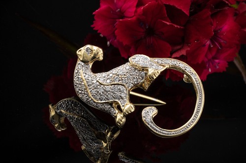 Panther leopard brosche - panther,