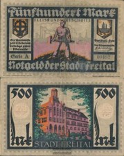 Banknoten Freital 1922 Notgeld der Stadt Freital gebraucht (III) 500 Mark