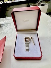 Montres Santos Galbee, mit Mondphase, Goldstab, Box und Papiere.