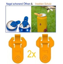 2 Stück Kombi 2 in 1 Getränke Dose Öffner und Verschluss gelb