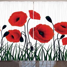 Mohn Rustikale Gardine Digitale gemalte Blume